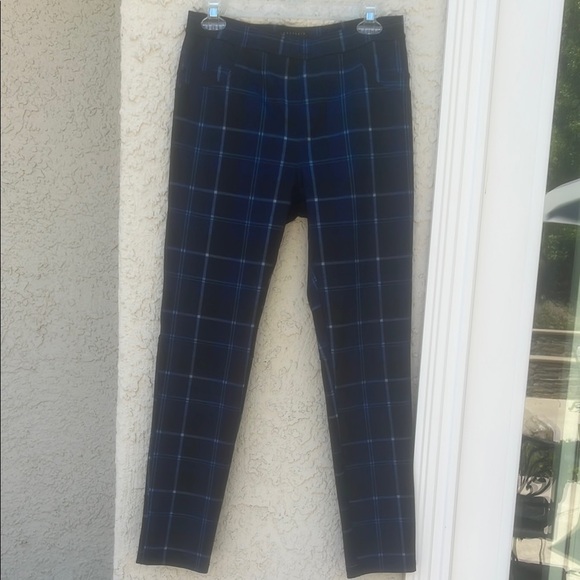 Sanctuary Pants - Sanctuary Blue/Black Plaid Women's Pants Size L